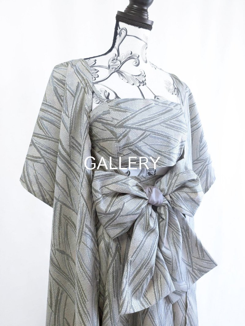 画像29: 【小町鼠×鳩羽色】織り着物無限wayワンピース&リボンビスチェ (29)