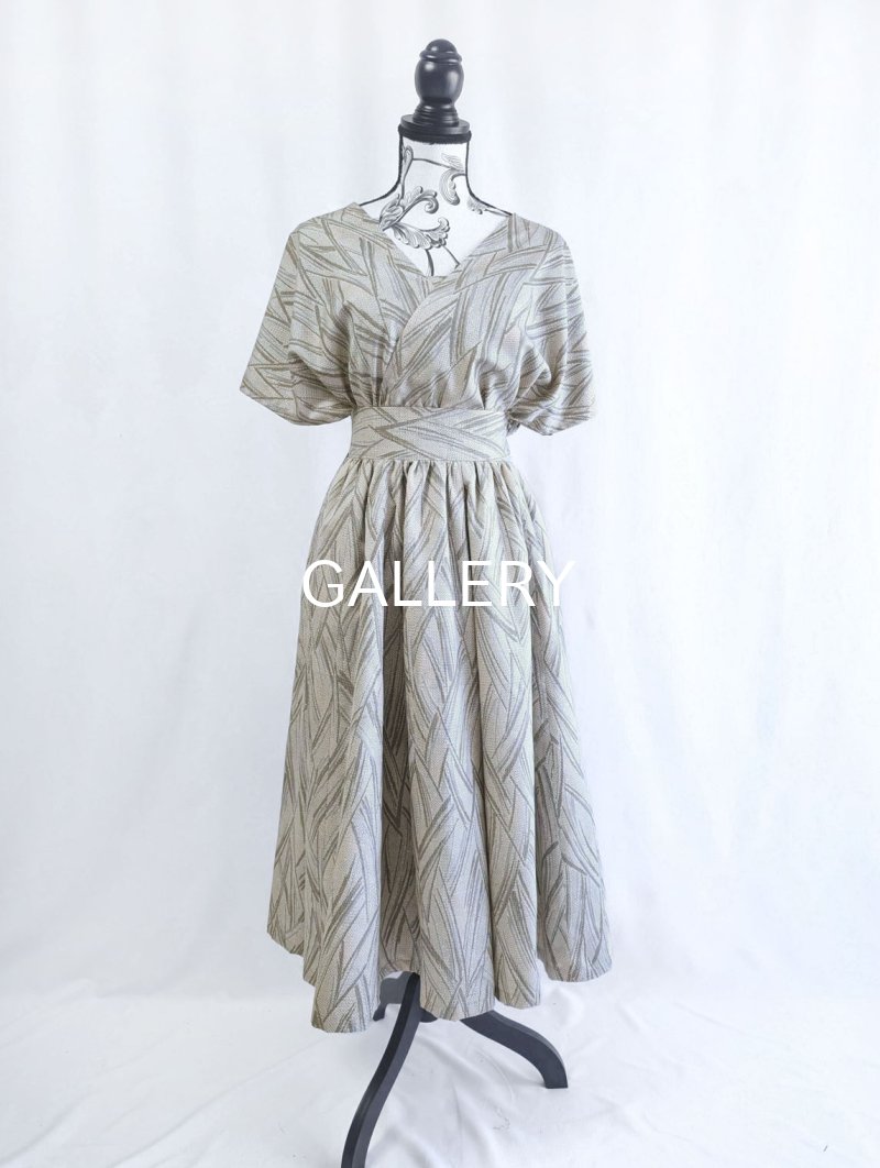 画像30: 【小町鼠×鳩羽色】織り着物無限wayワンピース&リボンビスチェ (30)