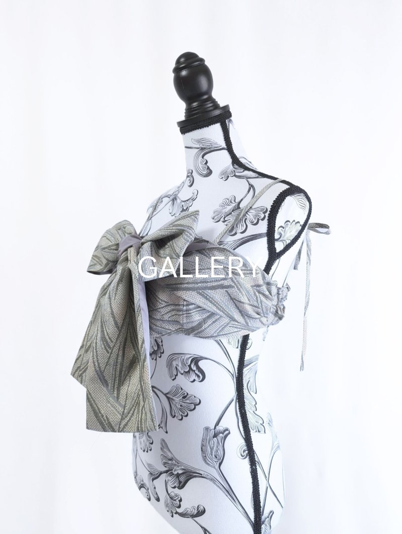 画像9: 【小町鼠×鳩羽色】織り着物無限wayワンピース&リボンビスチェ (9)