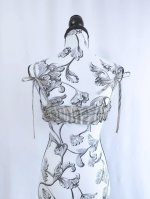 画像11: 【小町鼠×鳩羽色】織り着物無限wayワンピース＆リボンビスチェ (11)