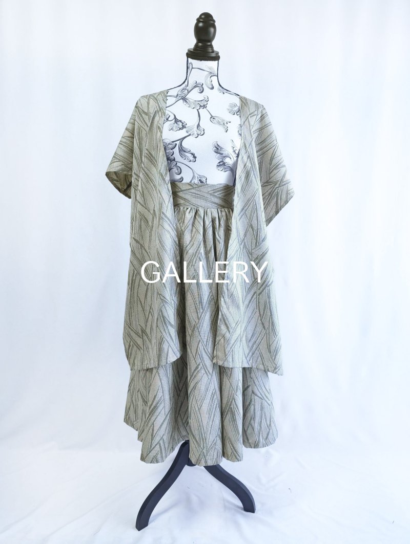 画像36: 【小町鼠×鳩羽色】織り着物無限wayワンピース&リボンビスチェ (36)