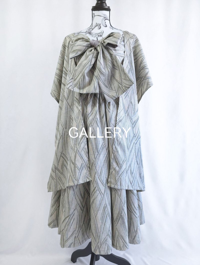 画像20: 【小町鼠×鳩羽色】織り着物無限wayワンピース&リボンビスチェ (20)
