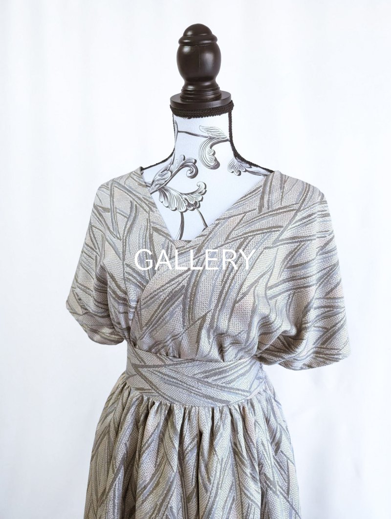 画像32: 【小町鼠×鳩羽色】織り着物無限wayワンピース&リボンビスチェ (32)