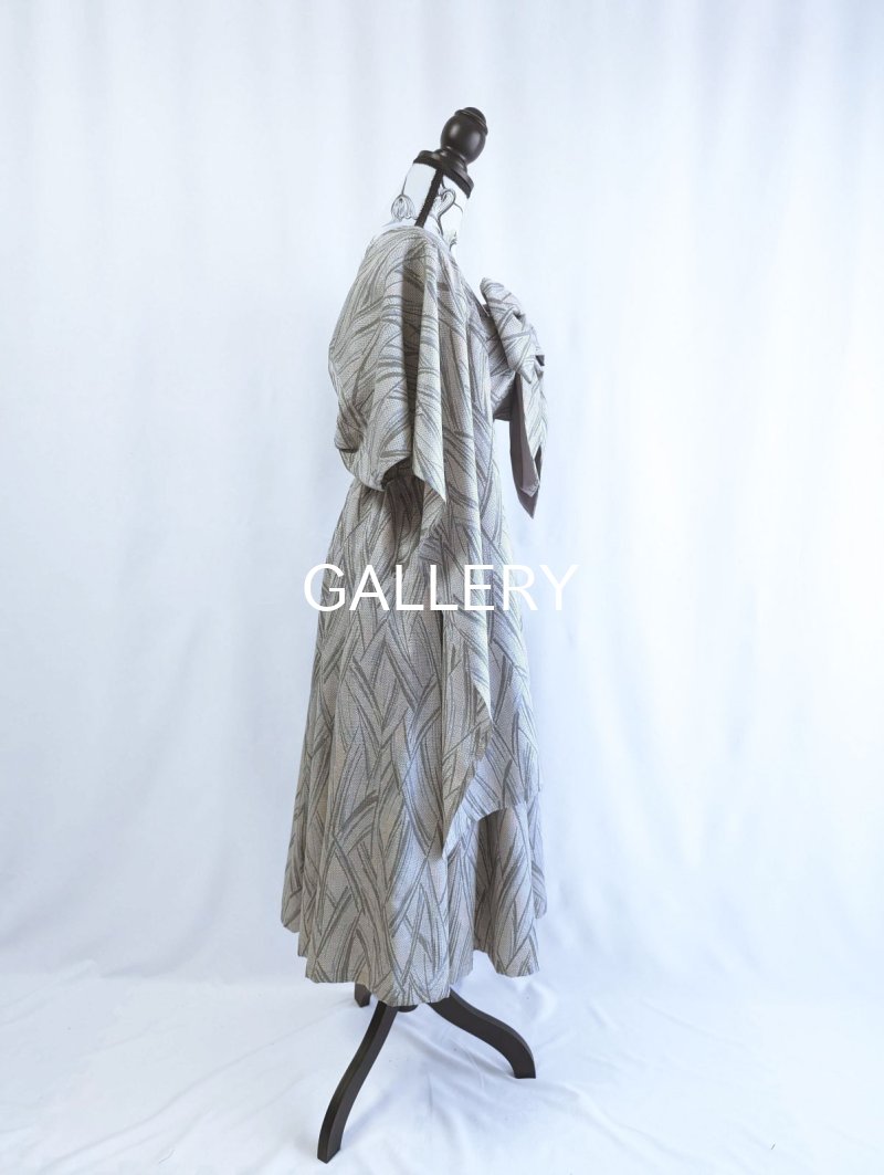 画像26: 【小町鼠×鳩羽色】織り着物無限wayワンピース&リボンビスチェ (26)