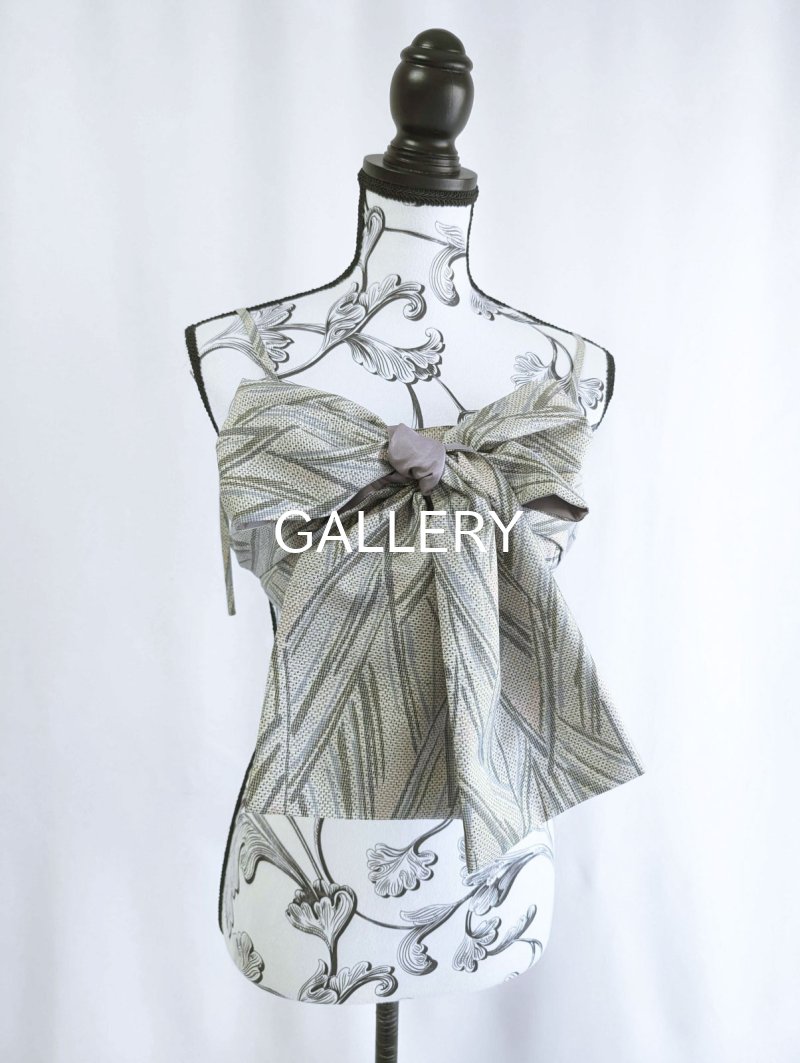 画像8: 【小町鼠×鳩羽色】織り着物無限wayワンピース&リボンビスチェ (8)