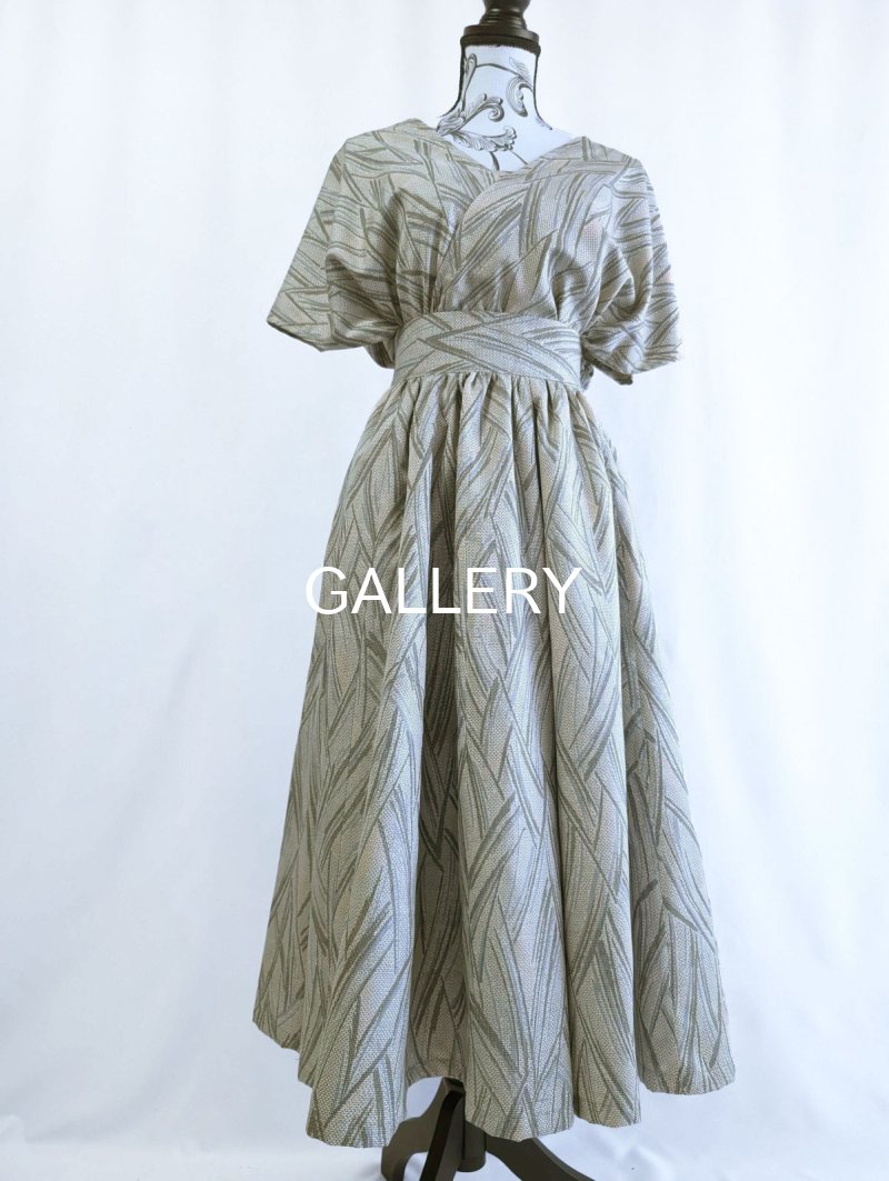 画像31: 【小町鼠×鳩羽色】織り着物無限wayワンピース&リボンビスチェ (31)