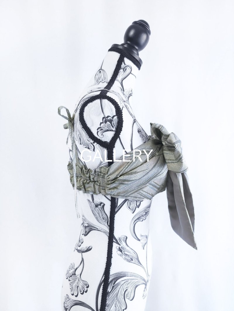 画像13: 【小町鼠×鳩羽色】織り着物無限wayワンピース&リボンビスチェ (13)