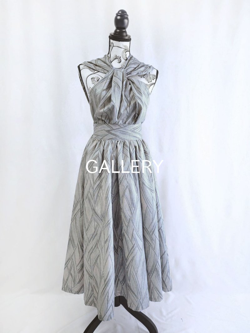 画像38: 【小町鼠×鳩羽色】織り着物無限wayワンピース&リボンビスチェ (38)