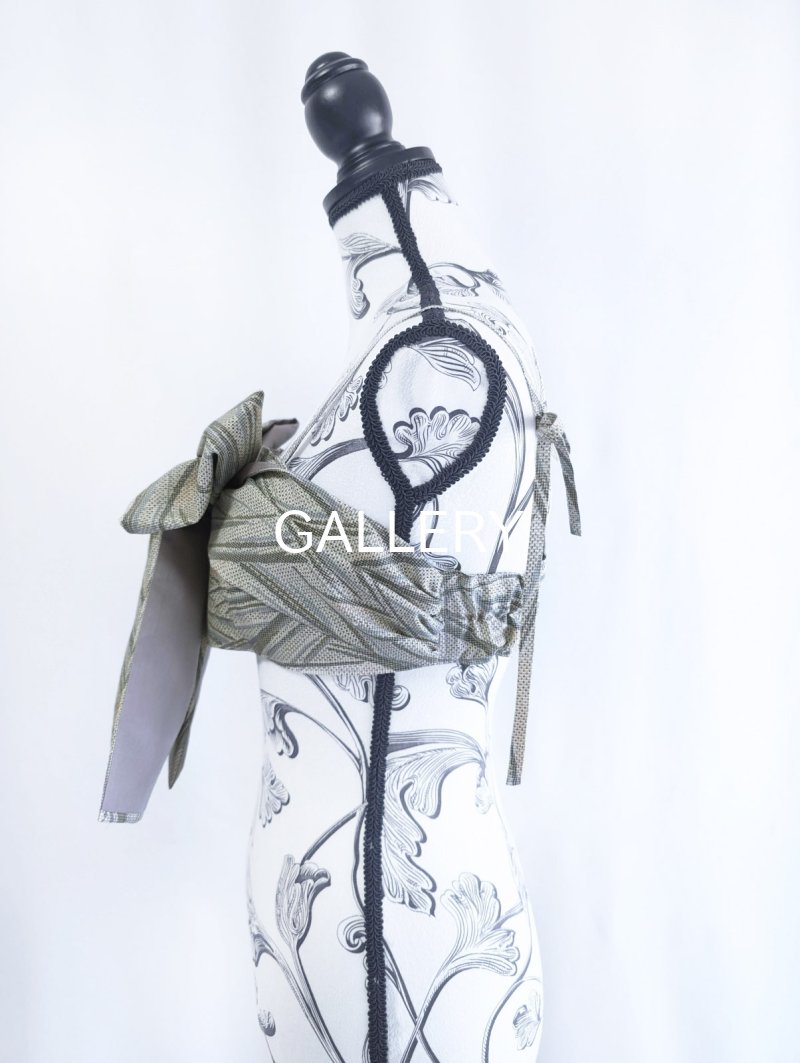 画像10: 【小町鼠×鳩羽色】織り着物無限wayワンピース&リボンビスチェ (10)