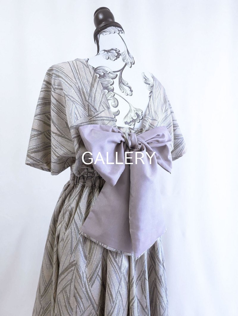 画像35: 【小町鼠×鳩羽色】織り着物無限wayワンピース&リボンビスチェ (35)