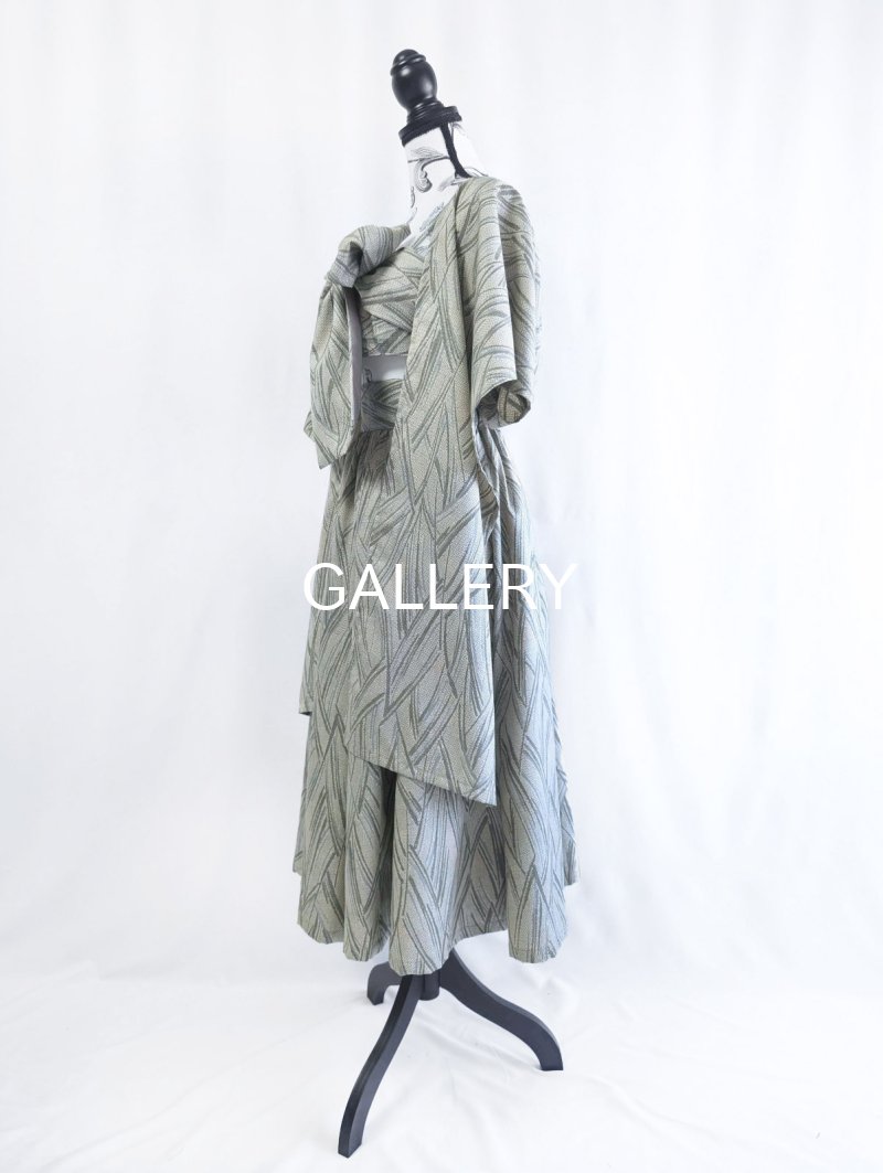 画像22: 【小町鼠×鳩羽色】織り着物無限wayワンピース&リボンビスチェ (22)