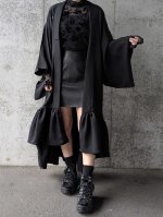 画像3: 【尻合せ三つ洲浜紋】黒紋付フリルガウン (3)