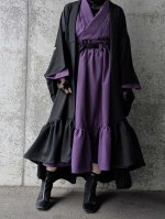 画像9: 【尻合せ三つ洲浜紋】黒紋付フリルガウン (9)