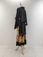 画像21: 【牡丹×丸に剣片食紋】黒留袖オーバースカートセットアップ - Directed Waist - (21)