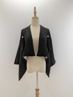 画像37: 【牡丹×丸に剣片食紋】黒留袖オーバースカートセットアップ - Directed Waist - (37)