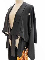 画像14: 【牡丹×丸に剣片食紋】黒留袖オーバースカートセットアップ - Directed Waist - (14)