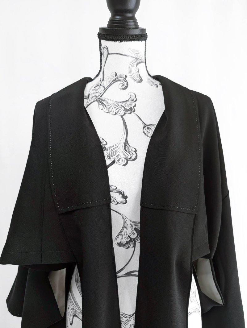 画像10: 【丸に木瓜紋】ロングカラーリボンジャケット (10)