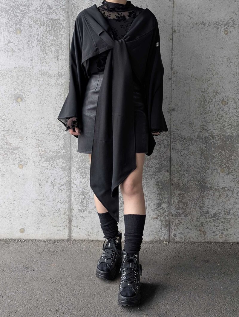 画像4: 【丸に木瓜紋】ロングカラーリボンジャケット (4)