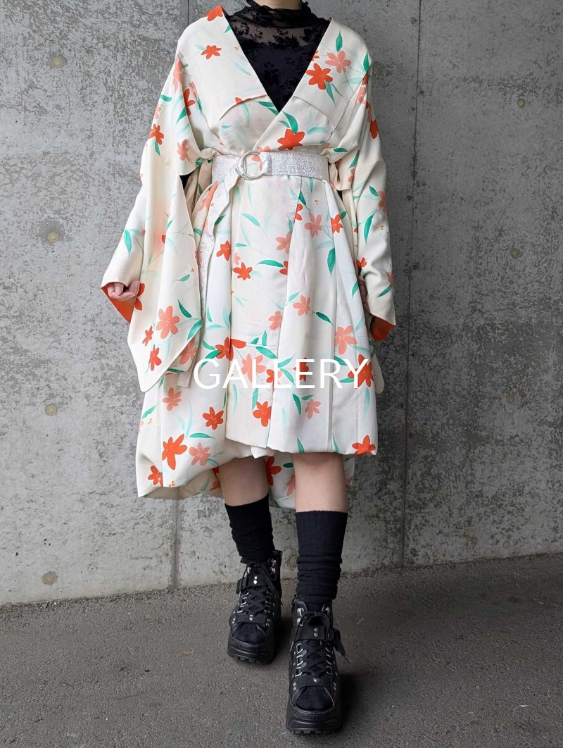 画像3: 【紅花小紋】バルーンロングガウン (3)