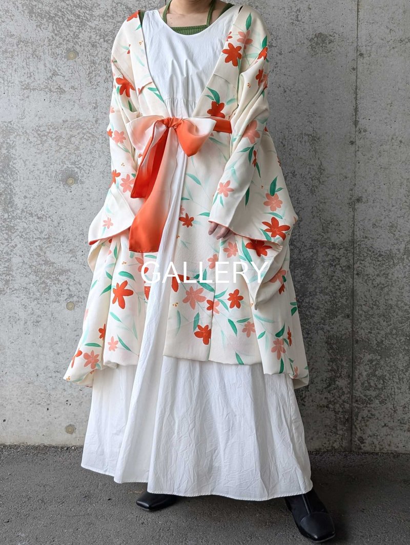 画像4: 【紅花小紋】バルーンロングガウン (4)