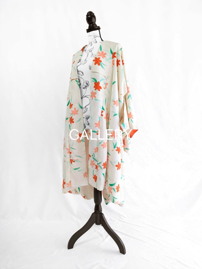 画像8: 【紅花小紋】バルーンロングガウン (8)