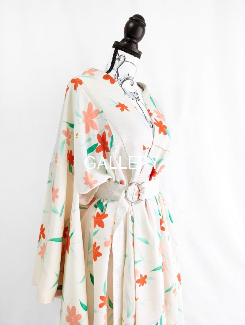 画像20: 【紅花小紋】バルーンロングガウン (20)