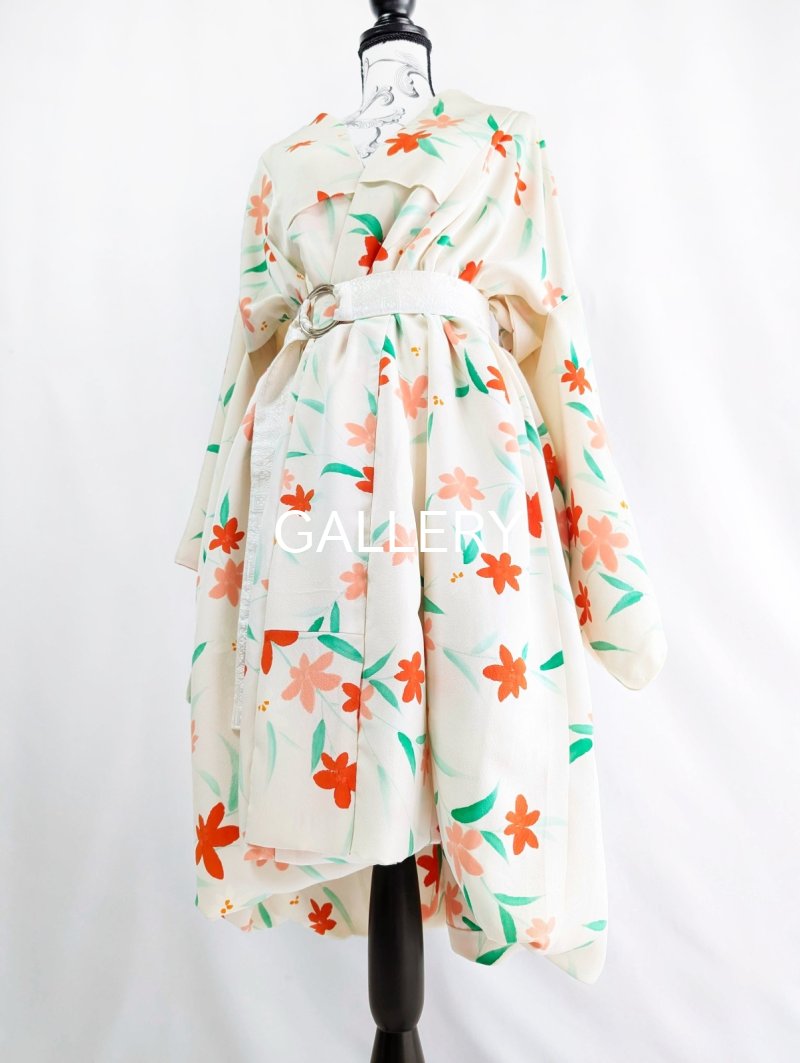 画像18: 【紅花小紋】バルーンロングガウン (18)