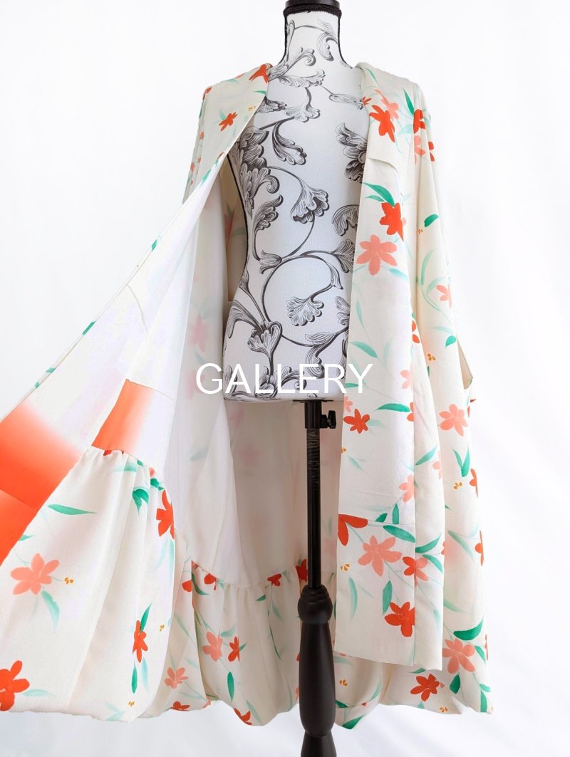 画像16: 【紅花小紋】バルーンロングガウン (16)