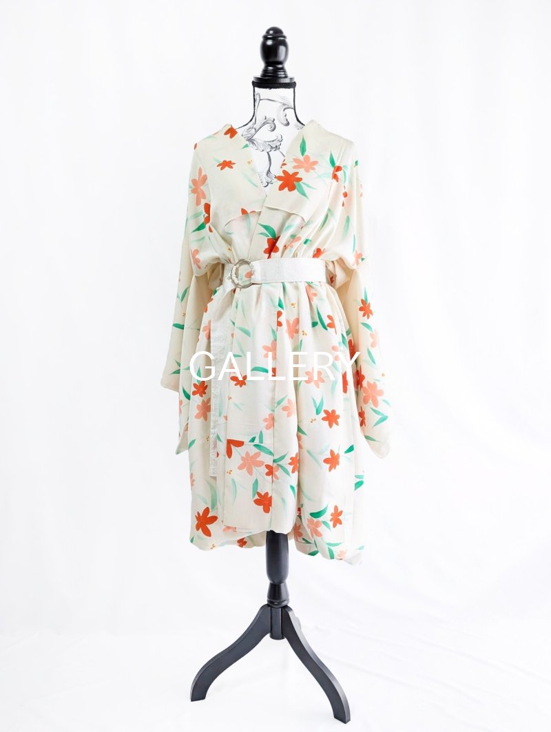 画像17: 【紅花小紋】バルーンロングガウン (17)