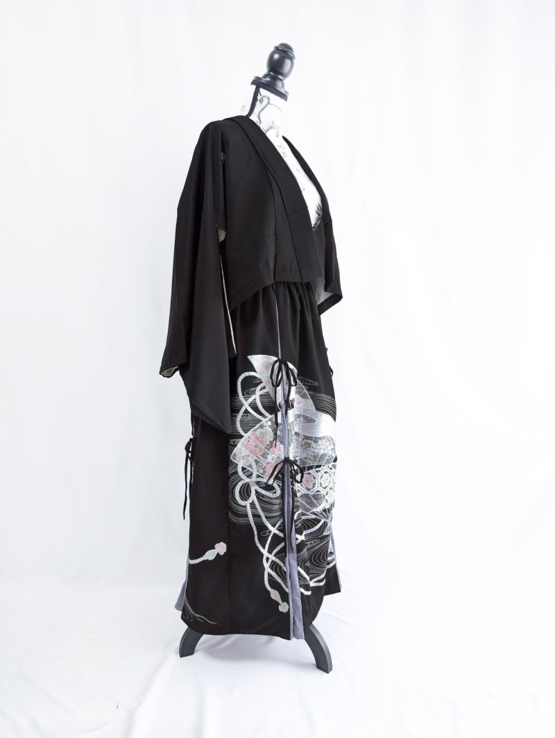 画像31: 【扇面流水文様×淡藤色】黒留袖スカートセットアップ (31)