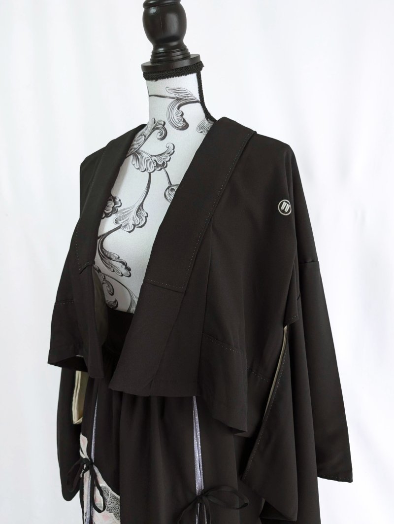 画像9: 【扇面流水文様×淡藤色】黒留袖スカートセットアップ (9)