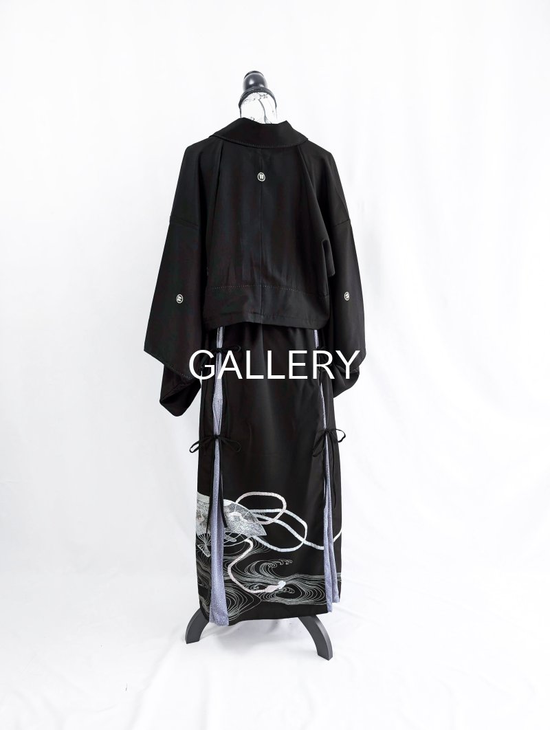 画像29: 【扇面流水文様×淡藤色】黒留袖スカートセットアップ (29)