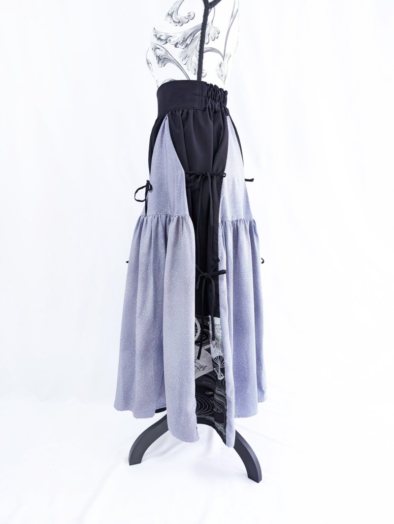 画像21: 【扇面流水文様×淡藤色】黒留袖スカートセットアップ (21)