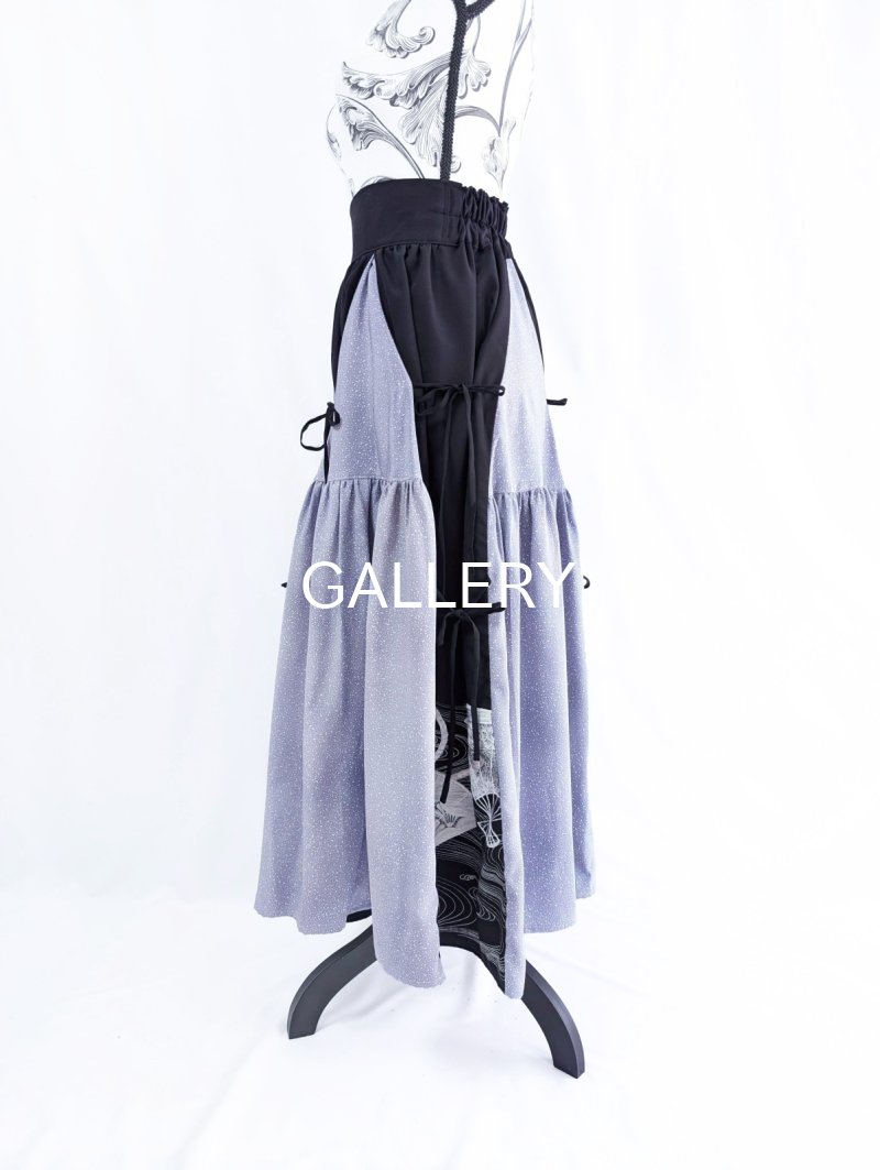 画像21: 【扇面流水文様×淡藤色】黒留袖スカートセットアップ (21)