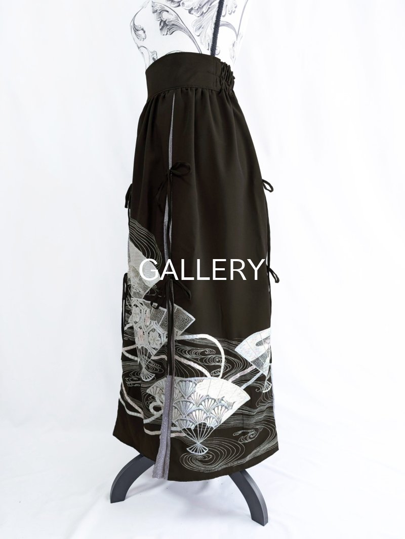 画像26: 【扇面流水文様×淡藤色】黒留袖スカートセットアップ (26)