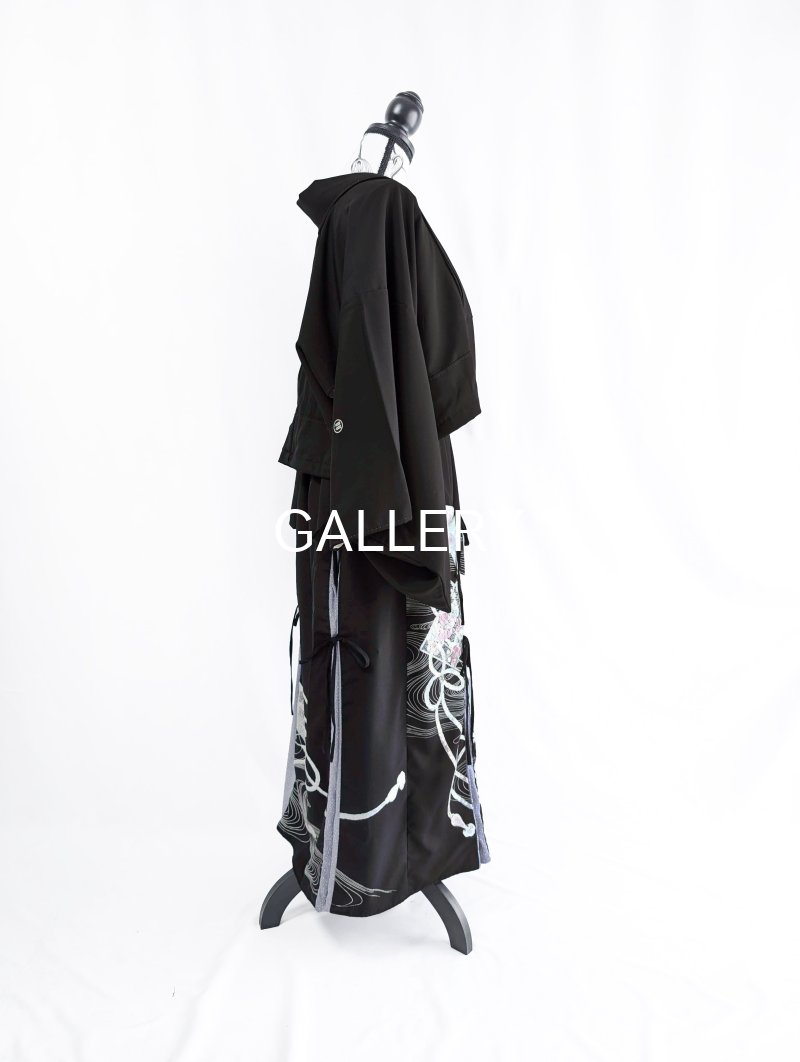 画像30: 【扇面流水文様×淡藤色】黒留袖スカートセットアップ (30)