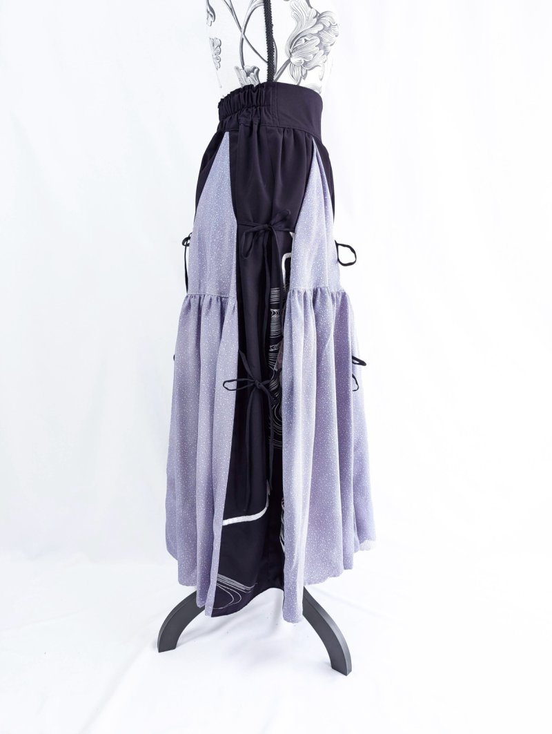 画像23: 【扇面流水文様×淡藤色】黒留袖スカートセットアップ (23)