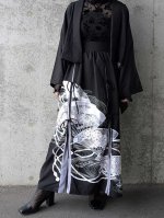画像1: 【扇面流水文様×淡藤色】黒留袖スカートセットアップ (1)