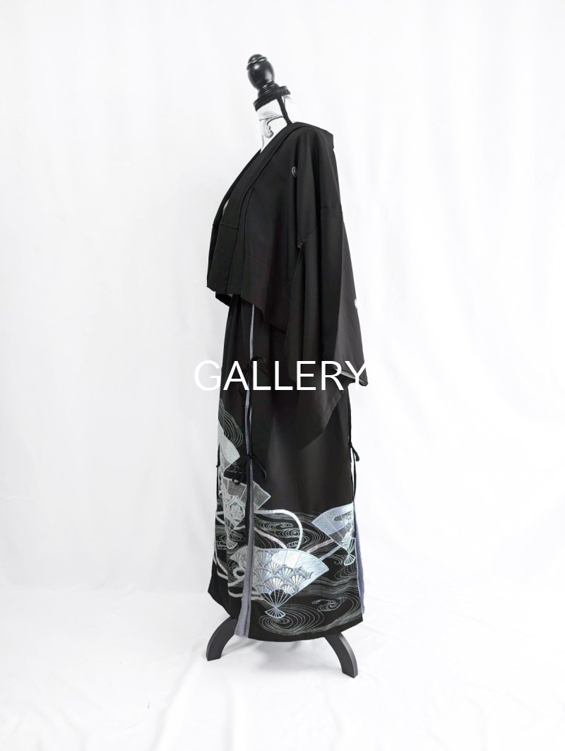 画像28: 【扇面流水文様×淡藤色】黒留袖スカートセットアップ (28)