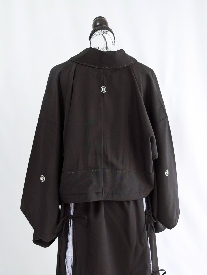 画像10: 【扇面流水文様×淡藤色】黒留袖スカートセットアップ (10)