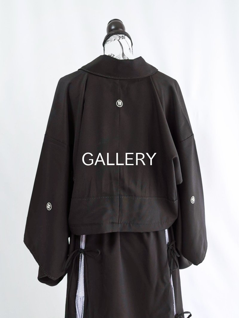 画像10: 【扇面流水文様×淡藤色】黒留袖スカートセットアップ (10)