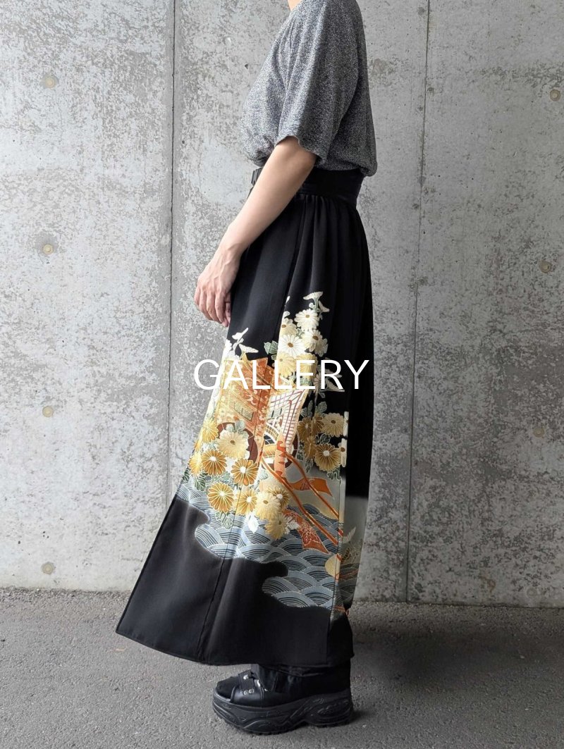 画像5: 【金駒×菊×御所車文様】黒留袖オーバースカート (5)