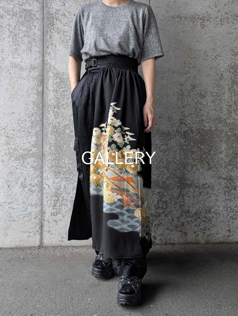 画像7: 【金駒×菊×御所車文様】黒留袖オーバースカート (7)