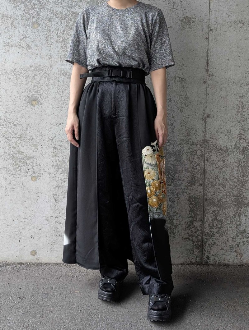 画像4: 【金駒×菊×御所車文様】黒留袖オーバースカート (4)