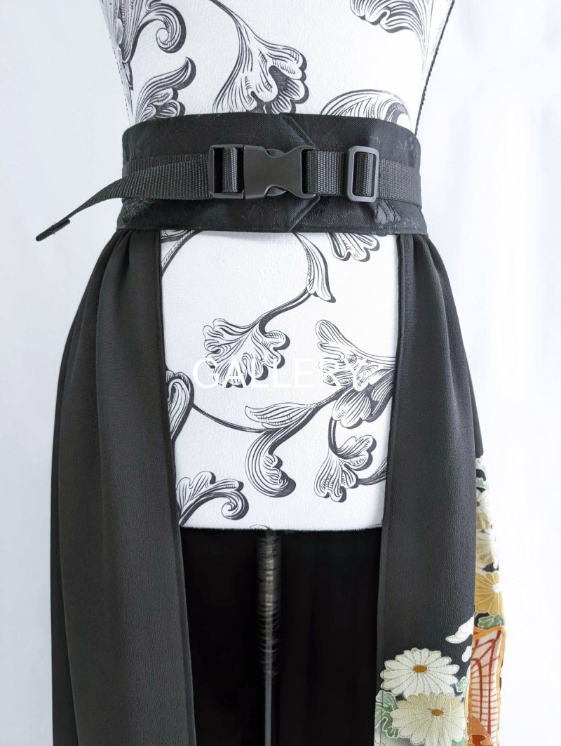 画像14: 【金駒×菊×御所車文様】黒留袖オーバースカート (14)