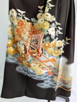 画像20: 【金駒×菊×御所車文様】黒留袖オーバースカート (20)