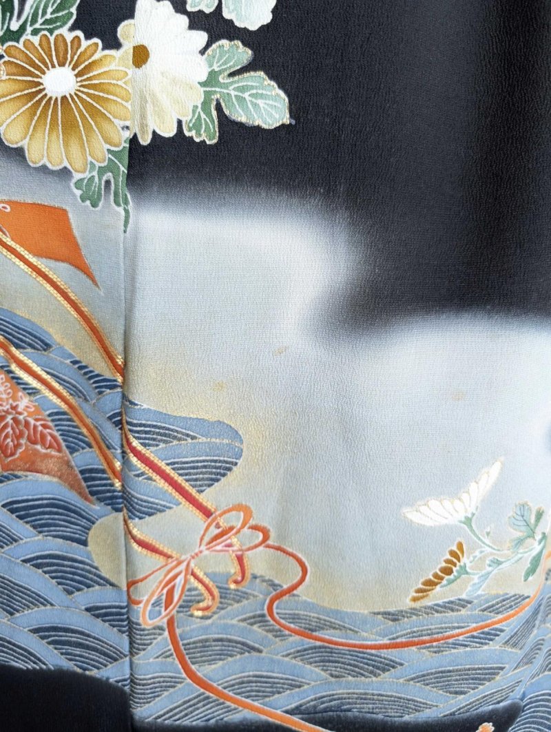 画像19: 【金駒×菊×御所車文様】黒留袖オーバースカート (19)