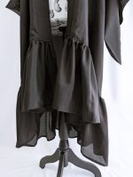 画像17: 【丸に立ち沢瀉紋】黒紋付シースルーフリルガウン (17)