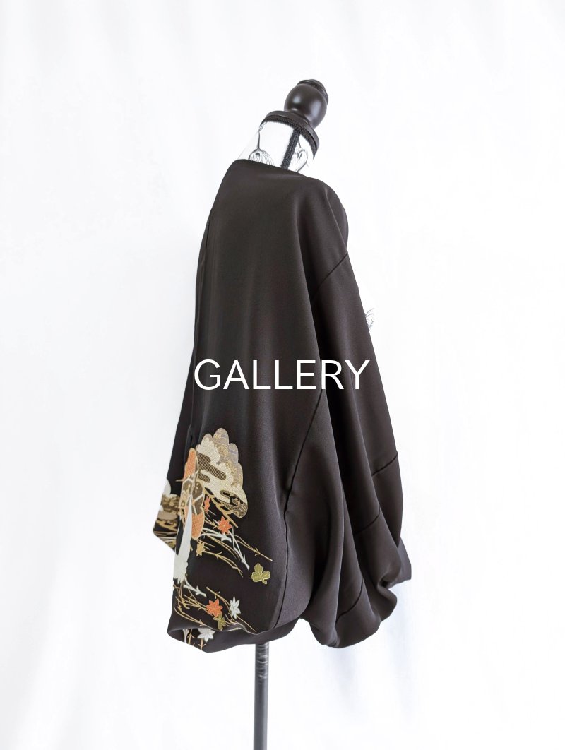 画像13: 【笠松×敷き松葉×飛鶴】黒留袖マーガレット (13)