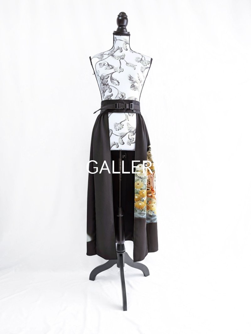 画像8: 【金駒×菊×御所車文様】黒留袖オーバースカート (8)